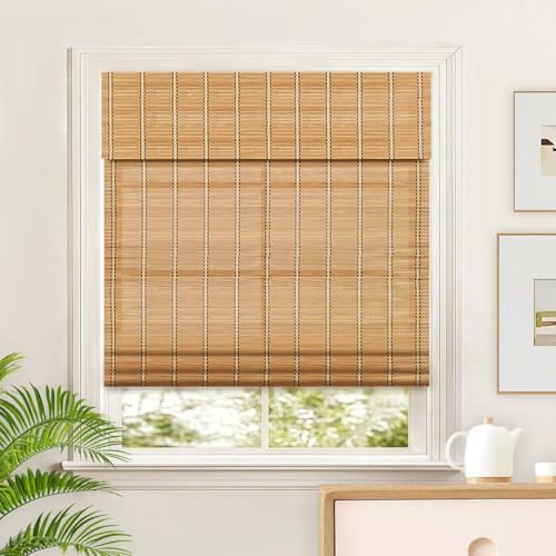 Window Blinds Roman Shades for Indoor Windows, Light Filtering Cordless Mini Blinds, Easy to Install Roman Shades for Window,20 W x 64 H