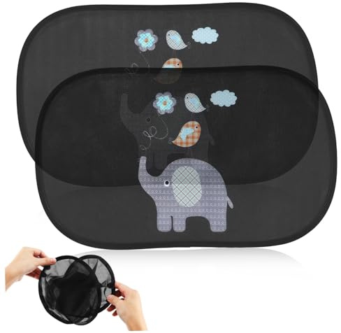 Mikinona 2pièces Pare-Soleil pour Vitres Latérales Auto Amovible Et Réutilisable Protection Éblouissement Soleil Fixation Non Adhésive
