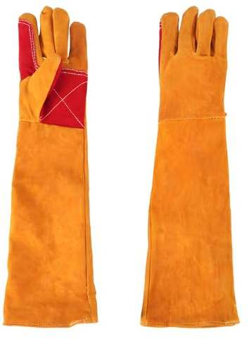 23.6 Inch Long Welding Gloves,Sleeves Sleeve Protective Guantes Para Soldador,Leather Welders Glove,Fireproof Gauntlet,for Men Women Welder Soldar Work Grinding Handling Seguridad Shavings Protection