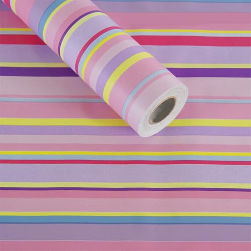 117 x 17.7 Peel and Stick Colorful Stripe Wallpaper Self Adhesive Contact Paper Shelf Paper Peel and Stick Wallpaper for Cabinets Dresser Drawer Table Cupboard Walls Furniture Decal