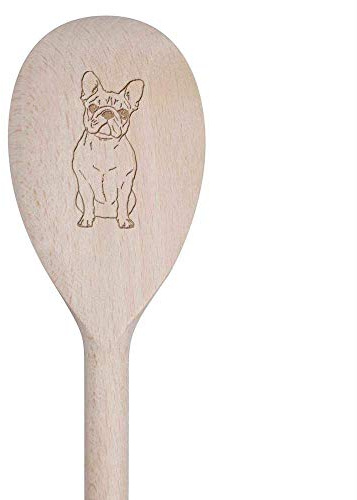 Azeeda 30cm 'Französische Bulldogge' Hölzerner Kochlöffel (SO00013692)