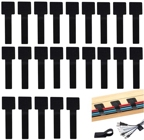 50 Fuerte Sujeta Cables Adhesivo,Bogoro Ajustable Cable Organizer Gestión,Bridas de para Cables,Versátil y Reutilizable, Adecuado para Escritorios, Mesitas de Noche y Cables de Carga.