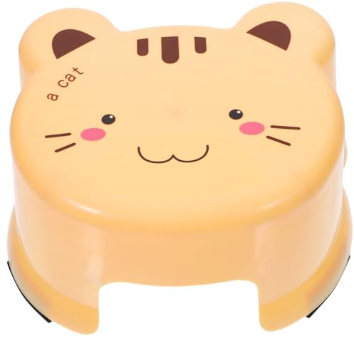 NUOBESTY Tabouret en Plastique Épais Antidérapant Jaune Taille Courte Marchepied Polyvalent pour Salle de Bain Garçon et Filles Escabeau Sécurisé pour Bain et Change Tabouret