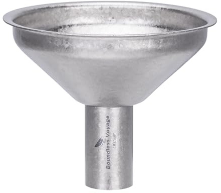 Boundless Voyage Imbuto in titanio per vino, olio, caffè in polvere – Attrezzo da cucina sigillabile con bocca larga per liquidi e spezie, strumento di ricarica metallico (argento)