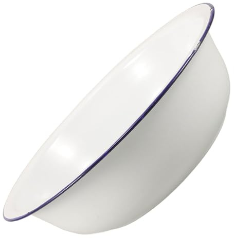 WESIEVYA Lavabo de Esmalte Vintage de 32cm, Cuenco para Pies Diseño Retro Esmaltado, Fácil de Limpiar y Versátil para Uso en Spa en Casa