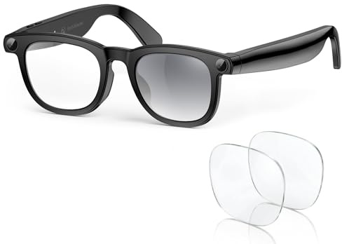 2026 Smart AI Glasses, 8MP 4K POV Camera, AI Assistant, HD Video, Voice Recorder, Meeting Transcriber, Translation, Open-Ear Bluetooth, Photochromic + Extra Blue Light Lenses for Travel & Vlogging