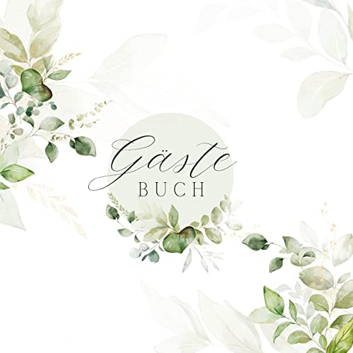 Gästebuch mit Eukalyptus: Blanko greenery boho Gästebuch für jeden Anlass