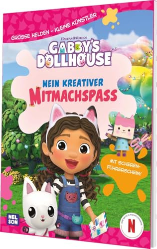 Gabby’s Dollhouse: Große Helden – Kleine Künstler: Mein kreativer Mitmachspaß: Mit Scherenführerschein! | Bastelblock mit Vorlagen zum Ausmalen und Ausschneiden für Kinder ab 3 Jahren