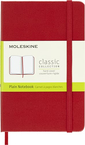 Carnet blanc - Format de poche - Couverture rigide rouge
