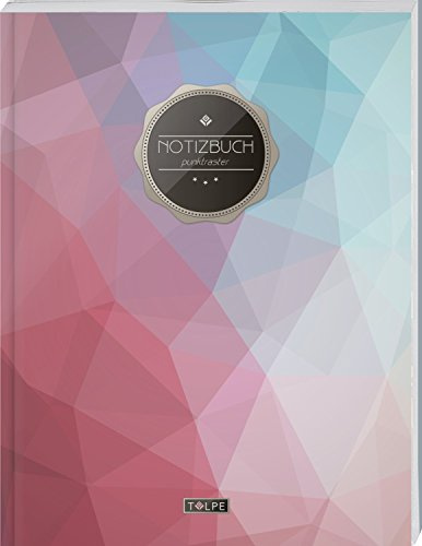 TULPE Punktraster Notizbuch A4 „C128 Abstrakt“ (140+ Seiten, Vintage Softcover, Punktkariertes Papier - Bullet Journal, Dickes Notizheft, Skizzenbuch, Tagebuch, Gepunktete Seiten, Dot Grid Notebook)