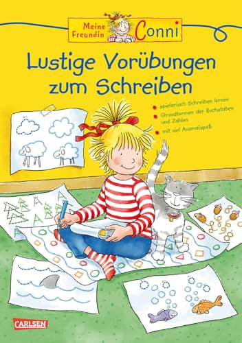 Conni Gelbe Reihe (Beschäftigungsbuch): Lustige Vorübungen zum Schreiben: Erste Buchstaben und Zahlen schreiben lernen mit Schwungübungen für Vorschulkinder ab 4 Jahren