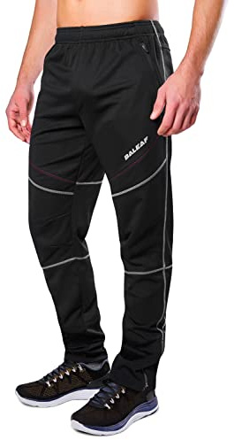 baleaf Herren Outdoorhose Winter Thermo Hose Softshellhose Wasserabweisend Winddicht Fleece Gefüttert Thermo Laufhose Winter Trekkinghose Wanderhose Schwarz 3XL