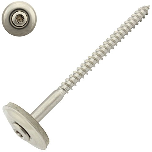 50 Stück Spenglerschrauben mit EPDM Dichtscheibe - 20 mm - Innensechsrund TX - 4,5x100 mm DIN7995 Edelstahl A2 V2A - SC-Normteile