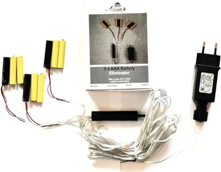 Batterie Netzteil Adapter 3 x 3 AAA Micro Batterien 4,5V Wandler 4m Kabel Netzteil