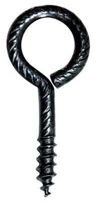SN-TEC Ringschraube/Deckenöse/Schraubhaken geschlossen 37mm schwarz rustikal gehämmert (10 Stück)