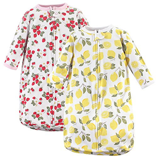 Hudson Baby Unisex Baby Cotton Long-Sleeve Wearable Sleeping Bag, Sack, Blanket, Strawberry Lemon, 0-3 Months