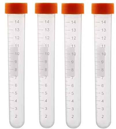 sourcing map Tubes à centrifuger Plastiques 15ml avec Capuchon à Visser Microtube à centrifuger gradué en polypropylène Fond rond Conteneur Stockage pour Billes Labo 10Pcs Rouge