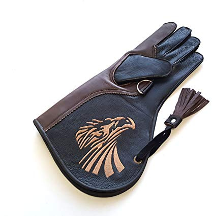 starlingukpk Gants de fauconnerie en cuir de vache véritable doux à deux couches de qualité pour manipulation des oiseaux Marron Noir Taille S