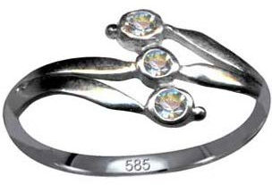 Anello in vero oro 585 con diamante stile Liberty