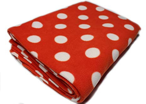 Polar Blankets Superweiche warme Fleece-Decke für Kinder, mit orangefarbenen Punkten