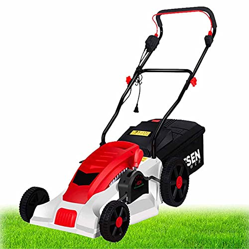 Tosaerba Elettrico con Filo, Tosaerba con Guida da Terra da 2000 W, arieggiatore Senza spazzole per impieghi gravosi, Altezza Regolabile a 5 Marce, spazzatrice da Giardino, Cavo 2000 W + 10 m