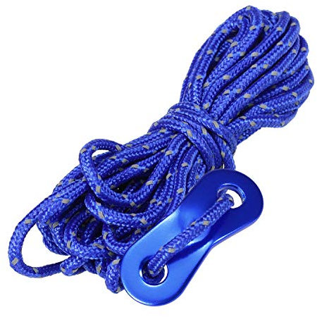 6pcs Multiuse Colorful Tent Hang Lanyard Zeltseil Schnur 3mm 13ft Zeltschnur Spanner Set Reflektierendes Seil Einstellen Camping Baldachin(Blue)