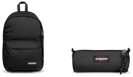 EASTPAK BACK TO WORK Rucksack, 27 cm, 27 L, Black (Schwarz) & BENCHMARK SINGLE Federmäppchen, 21 cm Black (Schwarz)