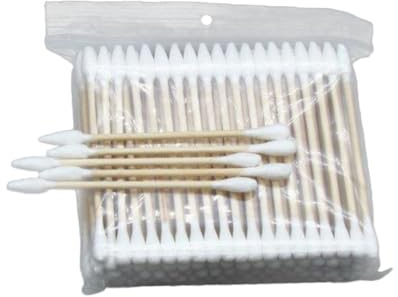 minkissy Wattestäbchen Doppelkopf 400 Stück Bambus Spitz Rund für Reinigung Make Up Babypflege Tattoo Einweg Vielseitig Einsetzbar Holzstäbchen Saubere Applikatorstäbchen