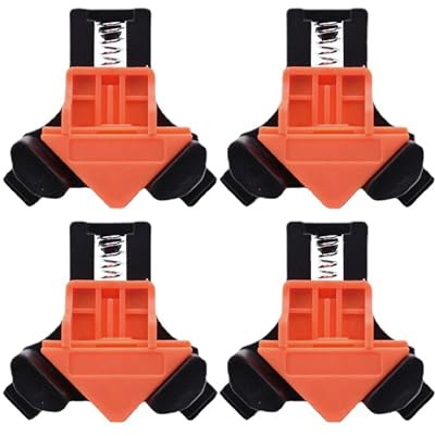 SusggO Set mit 4 Schraubzwingen für Ecken, rechtwinklig, für Tischler, verstellbare Schraubzwinge für Holz, Eckklemmen, Katzen, Zimmerei, 90 Grad, rechtwinklig, Schraubzwinge