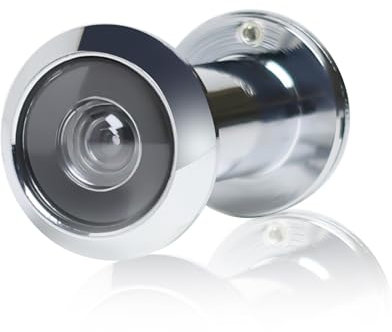 Door Viewer,Silver 14-18MM Wide Angle Door Spy Hole,Security Peephole for Front Door,Polished Chrome Door Spyhole,Spy Hole with Privacy Cover for Front Door for 35-60mm Doors (Silver)