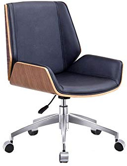 PLJKIHED Chefsessel, Verstellbarer Schreibtischstuhl, Drehstuhl, Home-Office-Möbel, Computer-Arbeitsstuhl, Sessel aus Bugholz und Leder (Farbe: E) Stabilize