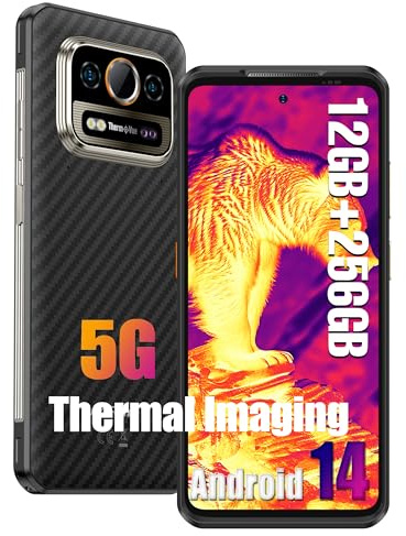 Ulefone Armor 25T Pro 5G Smartphone Incassable, Android 14 Imagerie Thermique 12Go+256Go 6,78 FHD+ 120Hz 50MP+64MP Vision Nocturne 6500mAh 33W 5G Dual SIM/NFC/GPS/OTG/IP69K Téléphone Étanche