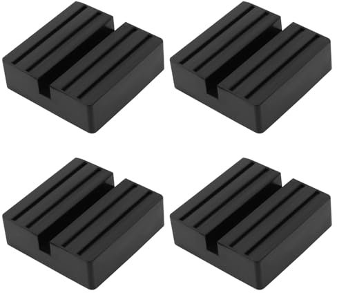 VGOL 4 Stück geschlitzte quadratische Wagenheber-Gummiblöcke 7,5 x 7,5 x 2,5 cm geschlitzter Gummi-Rahmenschienenschutz quadratische Quetschschweißschutz Lift Jack Pad für Zehenheber Achsständer
