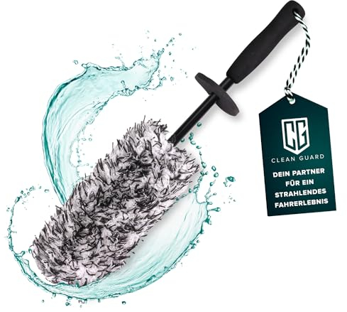 Clean Guard Mikrofaser Felgenbürste | Schonende Reinigung für alle Felgen von Auto und Motorrad | Optimaler Felgenreiniger für Alufelgen mit praktischer Abnehmbarer Bürste