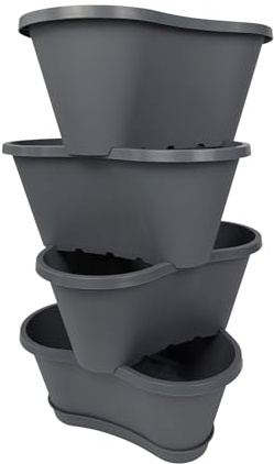 HTI living Pflanzturm 4 Etagen Nessa Blumenturm Pflanzkübel Etagen stapelbar