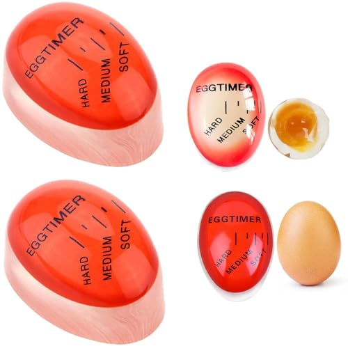 Uskerb Egg Timer 2 Pack - Color Changing Boil Egg Timer - Accurate and Easy-to-Use Egg Boiler Timers - Perfect for Soft, Medium, and Hard Boiled Eggs - Heat Sensitive for Perfect Results Every Time