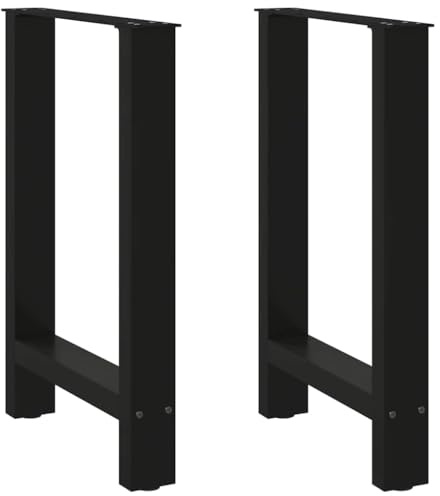 vidaXL Patas para mesa de comedor negras (2 unidades, 60 x 72-73 cm, acero)