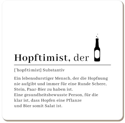 Grafik Werkstatt lustiger Untersetzer aus Kork | Hopftimist, Bunt