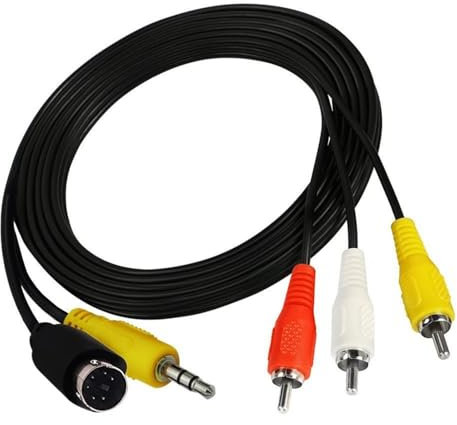 PLCPDM Cavo Adattatore Composito Flessibile da 6 Piedi S Video A 4 Pin E Stereo da 3 5 Mm Maschio A 3RCA Maschio per HDTV Desktop