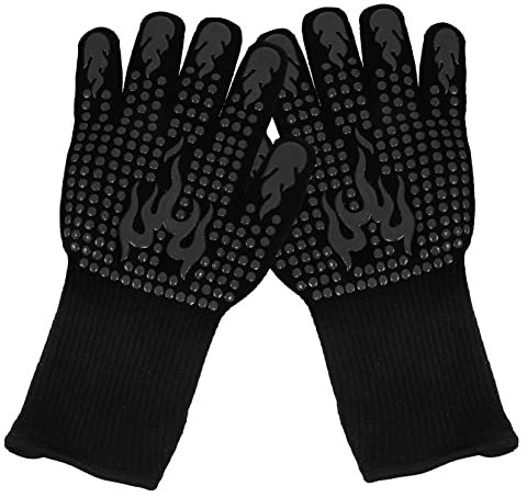 Ciieeo Gloves Grey Double Oven Mitts Food Gloves for Baking Scald Resistant for Kitchen Use