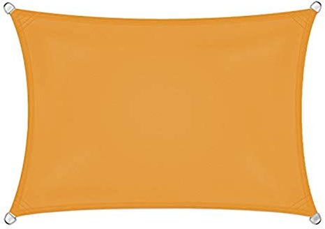 Toldo rectangular gris con kit de fijación, toldo para protección solar al aire libre, 95 % de protección UV, a prueba de polvo y resistente al viento, color amarillo mango, 2,5 x 3 m