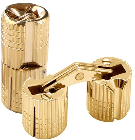 VooGenzek 2 Stücke 10mm Messing Verdeckte Scharnier, Scharniere Kupfer 180° Öffnungswinkel, Unsichtbare Barrel Scharnier, für DIY-Schmuckbox Geschenkbox