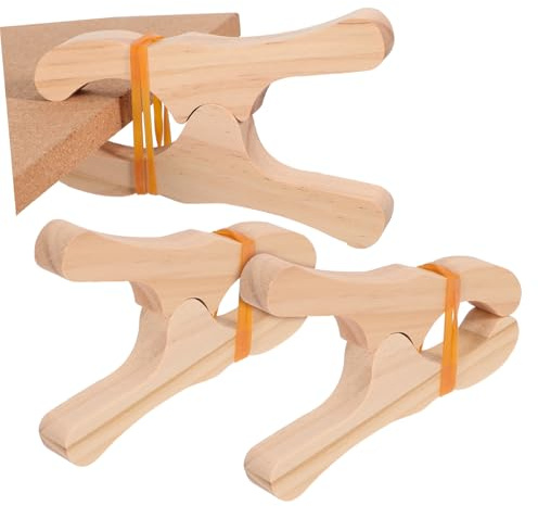 Yardwe 3pièces Pinces à Linge Géantes Bois Écologiques avec Élastique pour Suspendre Vêtements Et Serviettes Style Montessori pour Maison Et École