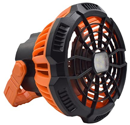 CIYODO Ventilador de Camping Portátil con Luz LED y Gancho para Colgar Ventilador Silencioso Recargable para Uso Tiendas y Exteriores Compatible con USB y Batería para Acampar y