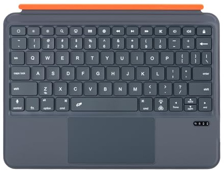 YIZITU Teclado Desmontable Magnético con Backburns De Trackpad Precisos Y Estuche Protectora para Almohadilla Múltiples Modelos USB C Teclado De Almohadilla Recargable con Cubierta PU
