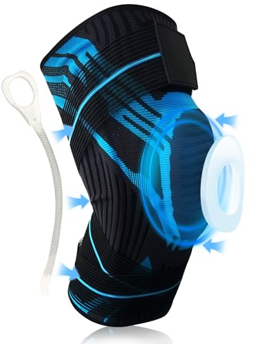 Viexpand Kniebandage Für Damen Männer, Rutschfeste Atmungsaktiv Sport Knieschützer, Knieschoner Verstellbare, Sponge Knee Protector Für Joggen, Outdoor Sportarten, Basketball(M)