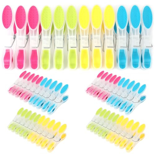 60PCS Clothes Pegs, Clothes Pegs for Washing Line, Soft Grip Laundry Pegs, Non Slip Pegs, Clothes Props for Washing Line Outside, Clothing Clamps for Towels Socks Cloths