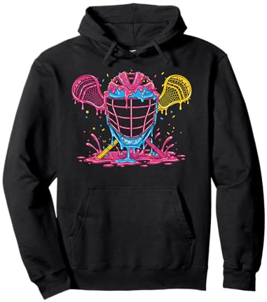 Lacrosse Ice Cream Drip Lax Boys Helmet Stick Youth Players Pullover Hoodie