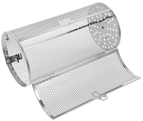 BCOATH Panier à Rôtir Inox Rotatif 360° pour Four Électrique Rôtissoire Cuisine Cage à Barbecue Multifonction Fruits Secs Légumes Noix Cuisson Homogène Vis de Fixation