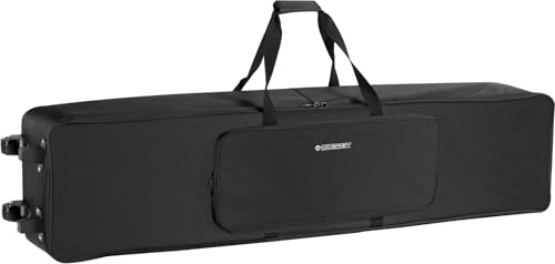 McGrey KBT-3223-88 Keyboardtrolley - Trolley-Gigbag für Keyboard & Piano mit 88 Tasten - Leicht, komfortabel & robust - Dicke Innenpolsterung - Gepolsterte Rucksackgarnitur - Wasserabweisend - schwarz